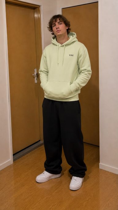 Pull à Capuche - Olive